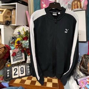 Puma Womens Black Track Jacket Full Zip Sweatshirt